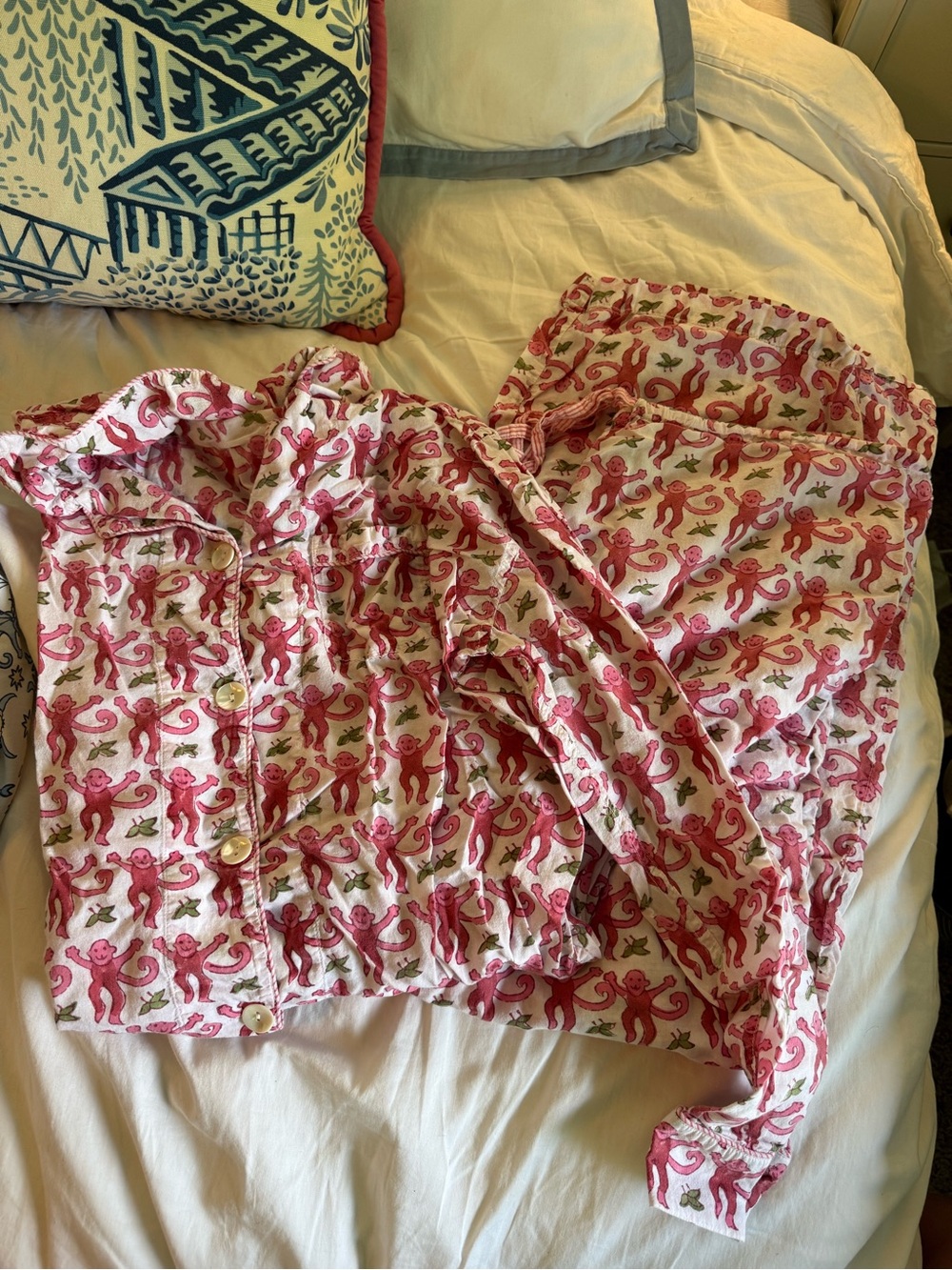 Roller Rabbit Pink Monkey Print Pajama Set